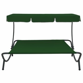 Loungebed met luifel groen 2