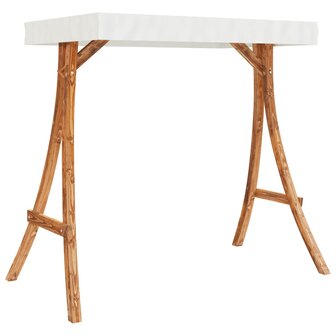 Schommelbank met luifel vurenhout met teak afwerking 7