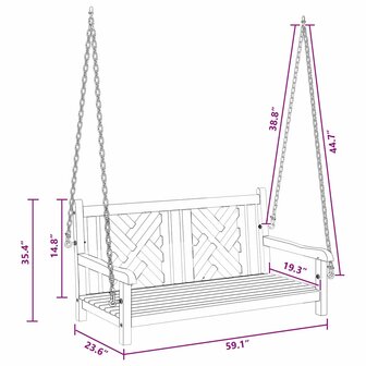 Schommelbank Anders Bruin 114 x 60 x 64 cm Massief teakhout 9