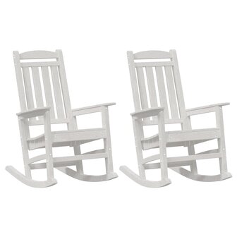Tuin Schommelstoel 2 pcs Wit 70 x 92 x 108cm Kunststof 2