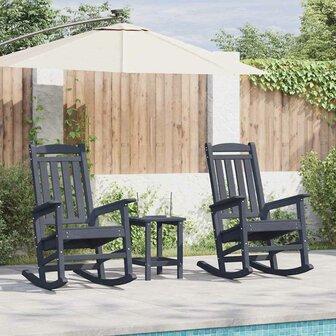 Tuin Schommelstoel 2 pcs Marineblauw 70 x 92 x 108cm Kunststof 1