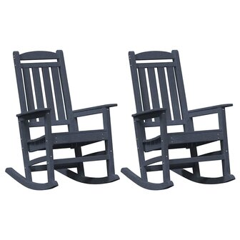 Tuin Schommelstoel 2 pcs Marineblauw 70 x 92 x 108cm Kunststof 2