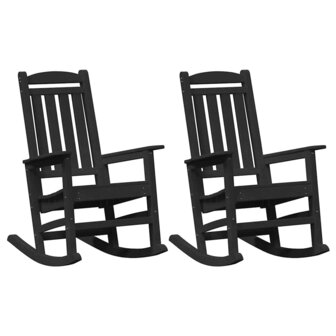 Tuin Schommelstoel 2 pcs Zwart 70 x 92 x 108cm Kunststof 2