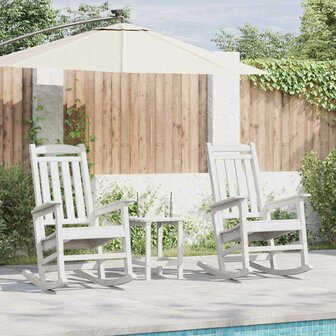 Tuin Schommelstoel 3 pcs Wit 38 x 38 x 46cm Kunststof 1