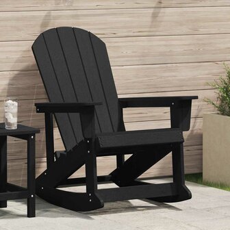 Adirondack Schommelstoel Zwart 73.5 x 92 x 90cm HDPE 1