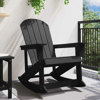 Adirondack Schommelstoel Zwart 73.5 x 92 x 90cm HDPE 3