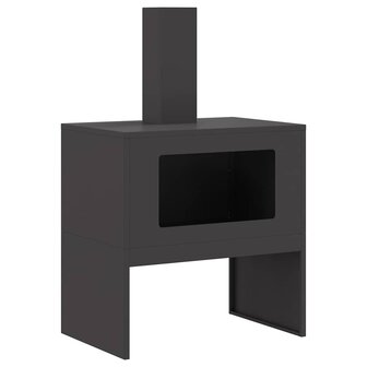Vuurkorf Zwart 60 x 40 x 96 cm Koudgewalst staal 2