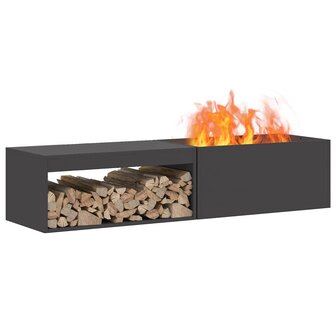 Vuurkorf Zwart 160 x 45 x 35 cm Koudgewalst staal 3