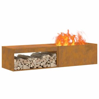 Vuurkorf Bruin 160 x 45 x 35 cm Cortenstaal 3