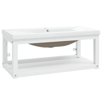 Wastafelframe met inbouwwastafel ijzer wit 2