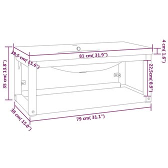 Wastafelframe met inbouwwastafel ijzer wit 7