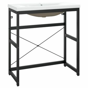Wastafelframe met inbouwwastafel ijzer zwart 2
