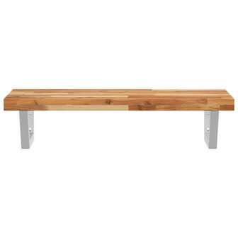 Badkamer wandschap staal en massief acaciahout 4