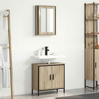 Badkamermeubelset 2 pcs Bruin 60 x 30 x 60 cm Bewerkt hout 4