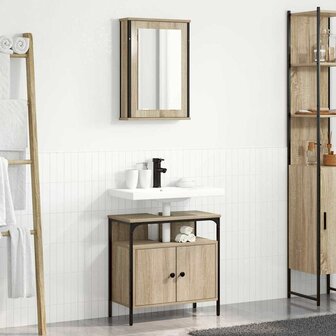 Badkamermeubelset 2 pcs Bruin 60 x 30 x 60 cm Bewerkt hout 4