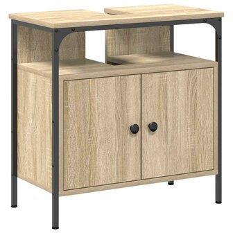 Badkamermeubelset 2 pcs Bruin 60 x 30 x 60 cm Bewerkt hout 5
