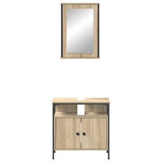 Badkamermeubelset 2 pcs Bruin 60 x 30 x 60 cm Bewerkt hout 7