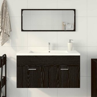 Badkamermeubelset met lade 2 pcs Zwart Eiken 90 x 38.5 x 46 cm 4