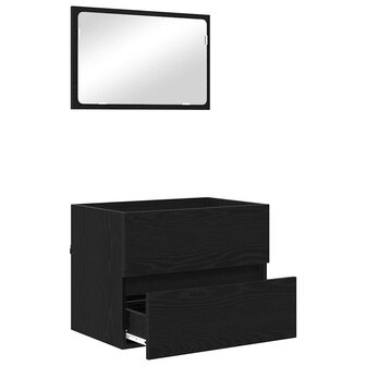 Badkamermeubelset met lade 2 pcs Zwart Eiken 57 x 37 x 45 cm 5