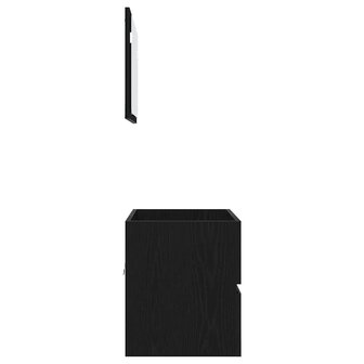 Badkamermeubelset met lade 2 pcs Zwart Eiken 57 x 37 x 45 cm 9