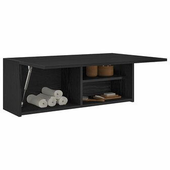 Badkamerwandkast 80x25x30 cm bewerkt hout zwart 4
