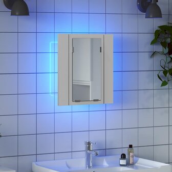 Badkamerkast met spiegel en LED 40x12x45 cm acryl wit 6