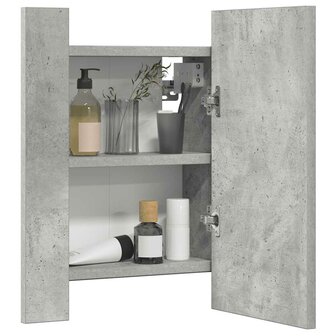 Badkamerkast met spiegel en LED 40x12x45 cm acryl betongrijs 7