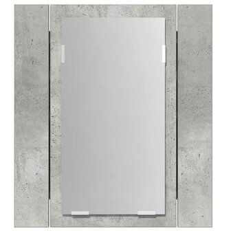 Badkamerkast met spiegel en LED 40x12x45 cm acryl betongrijs 9