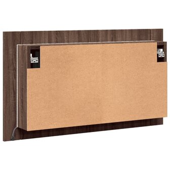 Badkamerkast met spiegel LED 80x12x45 acryl bruineikenkleurig 9