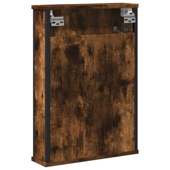 Badkamerspiegelkast 42x12x60 cm bewerkt hout gerookt eikenkleur 7