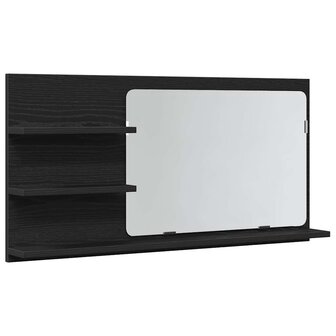 Badkamerspiegelkast 90x11x45 cm bewerkt hout zwart eikenkleurig 2