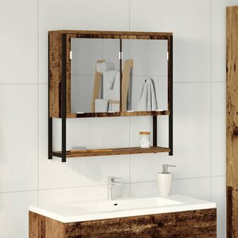 Badkamerspiegelkast Oud hout 60 x 16 x 60 cm Bewerkt hout 1