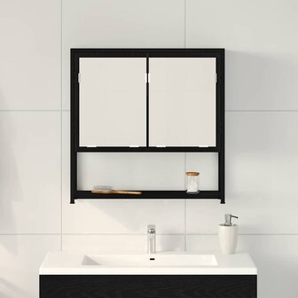 Badkamerspiegelkast Zwart eiken 60 x 16 x 60 cm Bewerkt hout 4