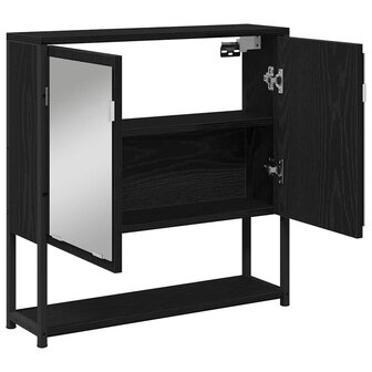 Badkamerspiegelkast Zwart eiken 60 x 16 x 60 cm Bewerkt hout 5