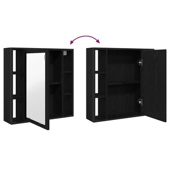 Badkamerspiegelkast 60x16x60 cm spaanplaat zwart eikenkleurig 7