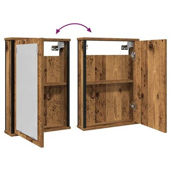 Badkamerspiegelkast 42x12x60 cm bewerkt hout oud hout 7