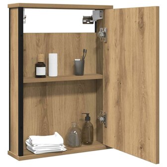 Badkamerspiegelkast 42x12x60 cm bewerkt hout artisanaal 3