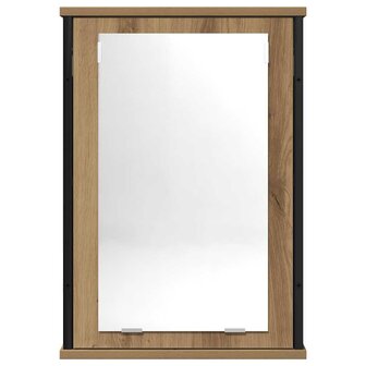 Badkamerspiegelkast 42x12x60 cm bewerkt hout artisanaal 4