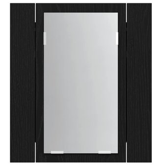 LED badkamerspiegelkast zwart eiken 40x12x45 cm bewerkt hout 6