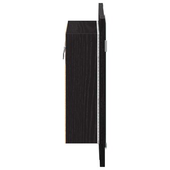 LED badkamerspiegelkast zwart eiken 40x12x45 cm bewerkt hout 8
