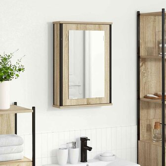 Badkamer spiegelkast Bruin 42 x 12 x 60 cm Bewerkt hout 4
