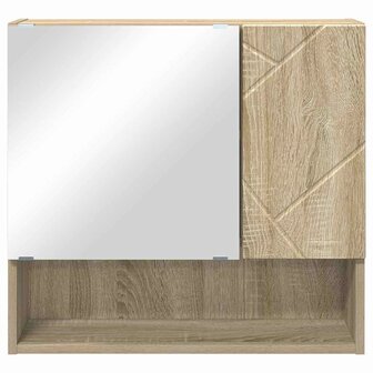 Spiegelkast met plank Sonoma eiken 59 x 17 x 55 cm Bewerkt hout 6