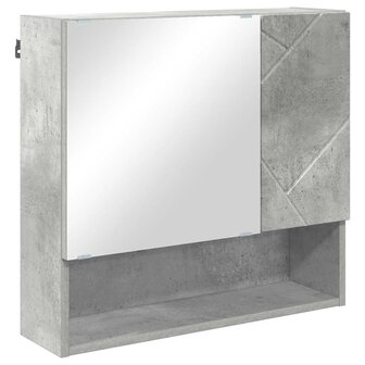 Spiegelkast met plank Betongrijs 59 x 17 x 55 cm Bewerkt hout 2