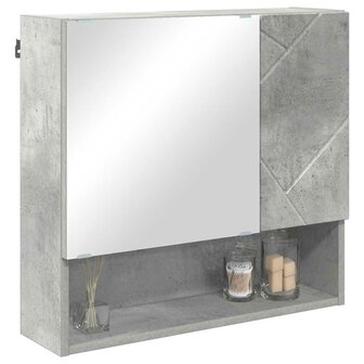 Spiegelkast met plank Betongrijs 59 x 17 x 55 cm Bewerkt hout 3