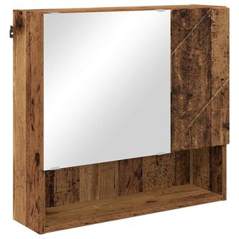 Spiegelkast met plank Oud hout 59 x 17 x 55 cm Bewerkt hout 2