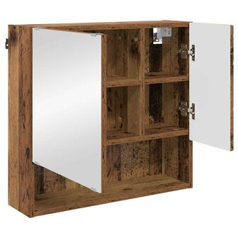 Spiegelkast met plank Oud hout 59 x 17 x 55 cm Bewerkt hout 5