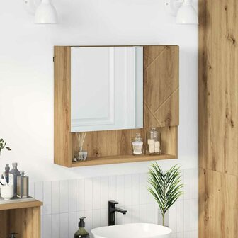 Spiegelkast met plank artisanaal eikenkleurig 59 x 17 x 55 cm 1