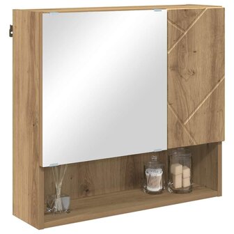 Spiegelkast met plank artisanaal eikenkleurig 59 x 17 x 55 cm 3
