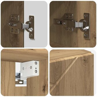 Spiegelkast met plank artisanaal eikenkleurig 59 x 17 x 55 cm 9