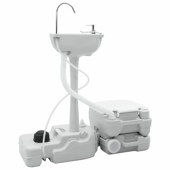 Camping Toilet 2 pcs Grijs en Wit 50.5 x 33 x 103 cm 2
